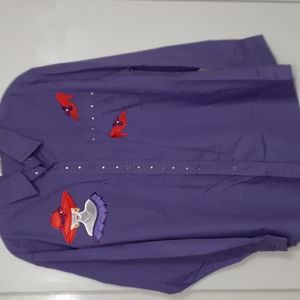 PTNY Red Hats Women's L Button Down Shirt